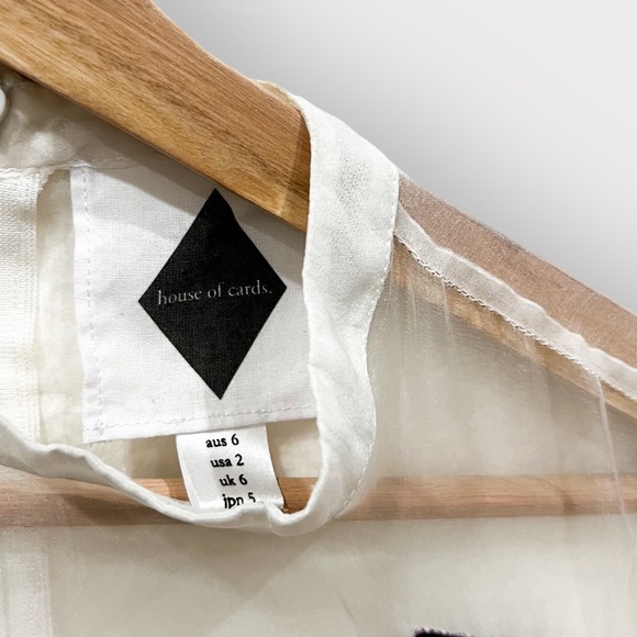 HOUSE OF CARDS Unique Silk Sheer Whirlpool Patch Dress (Sz 2) - Picture 4 of 8